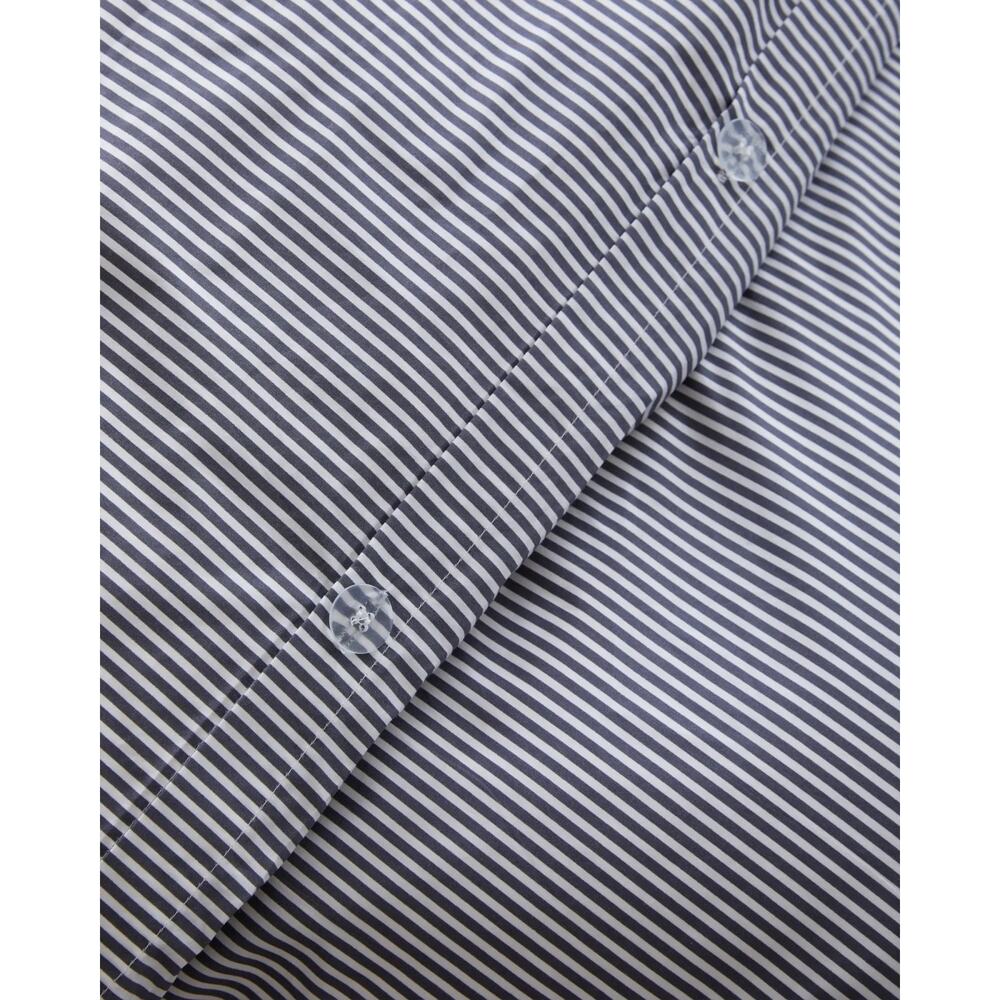 Quince Classic Organic Percale Duvet Cover King Color Oxford Stripe~NWOT